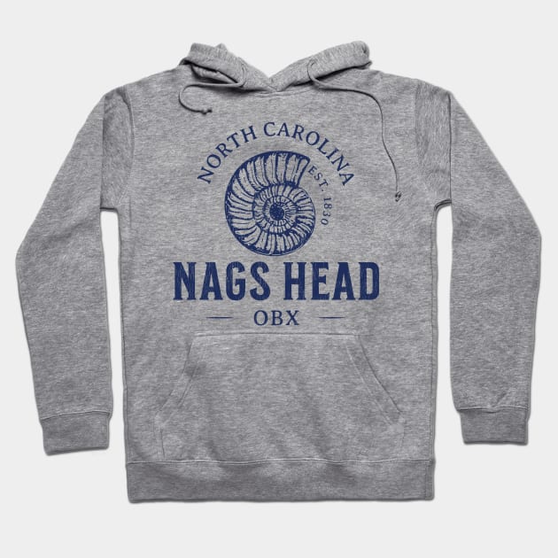 Nags Head, NC Summertime Vacationing Seashell Hoodie by Contentarama